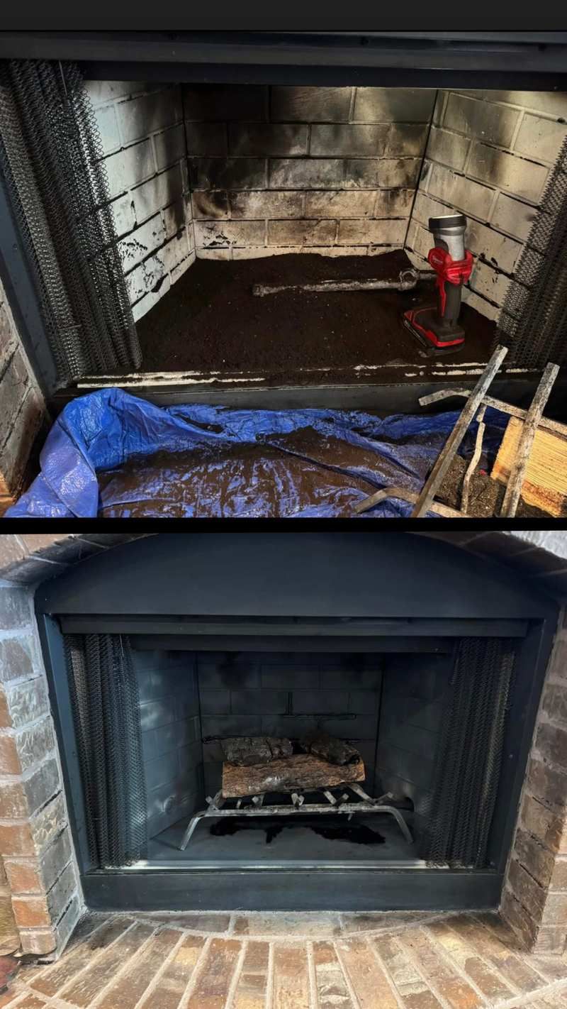 Fireplace before after