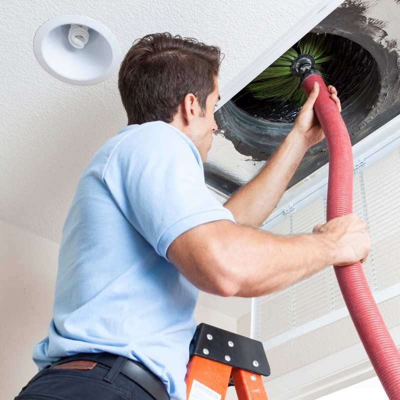 Air duct cleaning professional